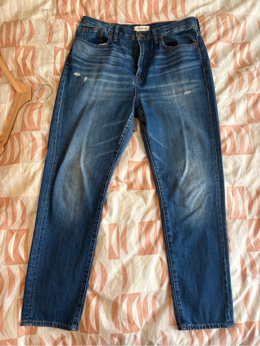 Madewell Perfect Fit Blue Women's Denim Jeans - Distressed Mid Wash